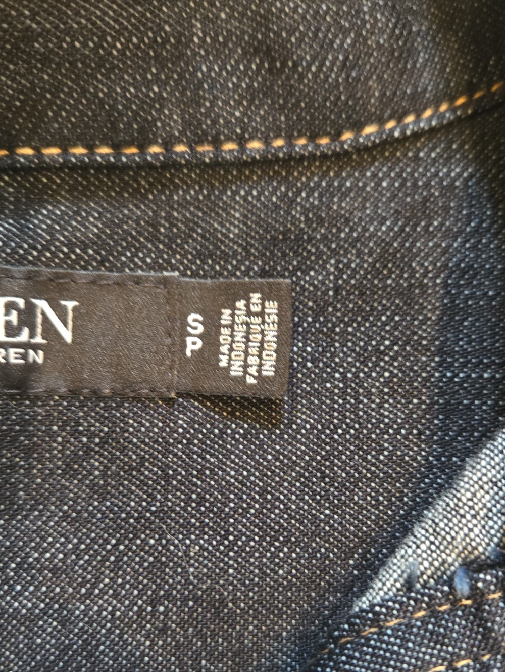 LAUREN Ralph Lauren Black Denim Collared Midi Dress - Picture 3 of 11